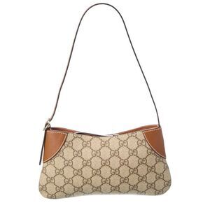 Gucci Gg Emblem Small Gg Supreme Canvas & Leather Shoulder Bag